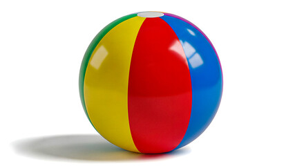 Colorful inflatable beach ball isolated on white background