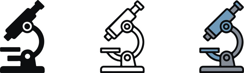 Lab microscope icon. Line, glyph and filled outline colorful version, Microscope outline and filled vector sign. Symbol, logo illustration. Different style icons set. Pixel perfect vector graphics