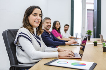 Coworking space with professionals working collaboratively at desks