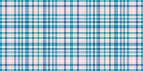 Heritage vector tartan check, birthday background textile fabric. Crossed seamless plaid texture pattern in cyan and antique white colors.