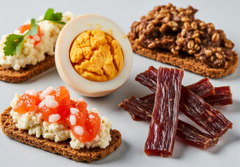 Pickled Ostrich Egg, Dried Goose Strips & Crispy Barley Bread