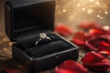 Romantic Ring Box Valentine Proposal Concept