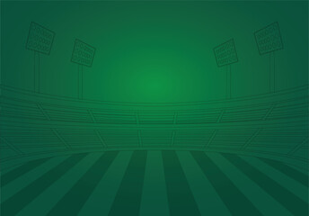 Minimal Green Night Stadium Background with Floodlights and Field Lines