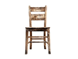 Antique wooden chair with weathered appearance