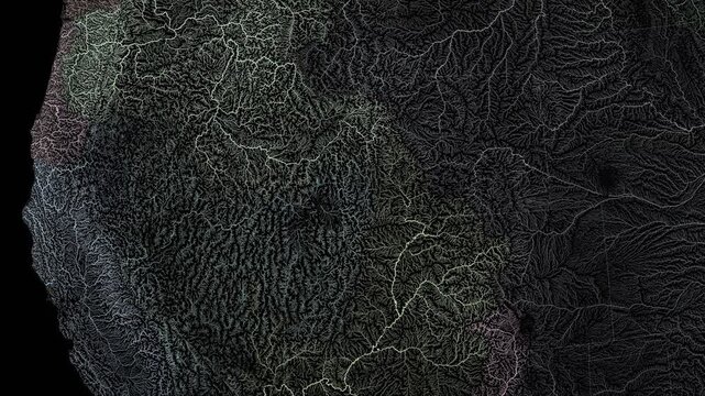 Visualization of rivers and streams in USA. Elements of this image furnished by NASA.