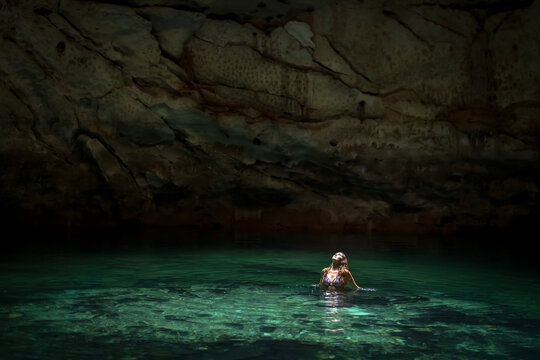 View Of A Gorgeous Cenotes Near Humun, Yucatan, Mexico