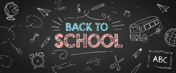 school chalkboard back to school icons education doodles vector art set © AIcon Star