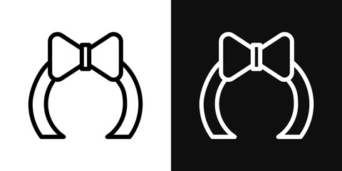 Obraz premium Hair tie icons - editable stroke vector illustration