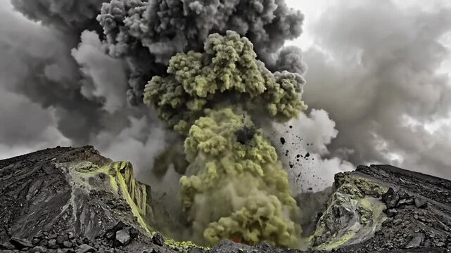 Dramatic volcanic eruption spews ash and toxic gases into the sky