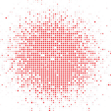 Abstract Red Square Halftone Circular Gradient Pattern Modern Background Vector Illustration
