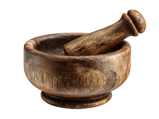 Wooden mortar and pestle set
