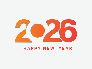Playful 2026 New Year Design with Orange and Red Circle Numbers © Rayhan