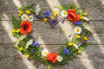 Wildflower Heart Flat Lay