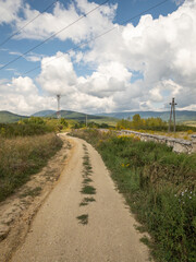 rural dirt road in buda hills landscape