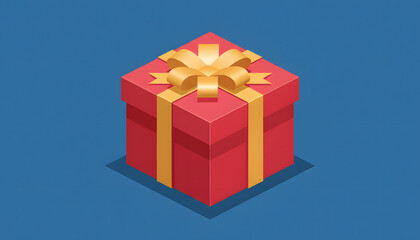 red gift boxes on blue background