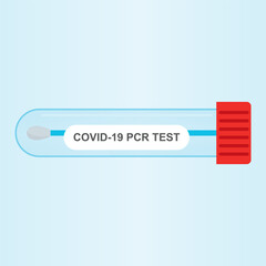 Covid-19 PCR Test Kit. PCR test vector symbols.