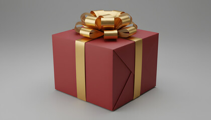 red gift box with gold ribbon
