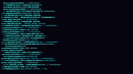 Abstract blue programming code on dark background with glowing software text cyber technology data development futuristic computer screen interface concept - Powered by Adobe