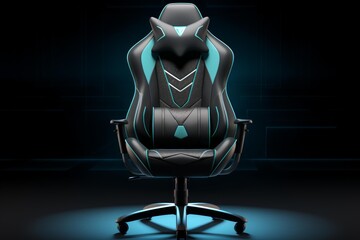 Modern black and cyan gaming chair offering comfort and performance for gamers