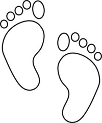 Obraz premium Minimalist Human Footprints Line Art Icon, Simple Black Outline Walking Feet Vector Illustration for Childrens Educational Activities, Journey Trails, and Clean Graphic Design Symbols.