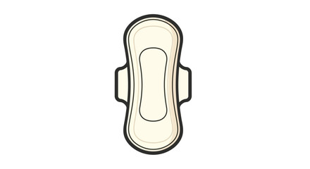 A simple illustration depicting a sanitary pad viewed from directly above © TasnimHossen