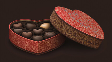Naklejka premium Valentine chocolate box