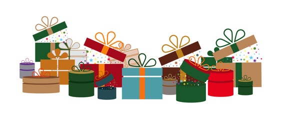 Christmas gift boxes.