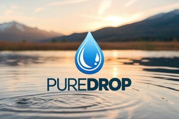 Water Drop Reflects Sunlight on a Lake During Sunset in a Mountain Area