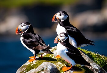 A close up of an Atlantic Puffin