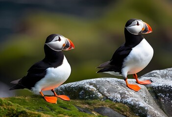 A close up of an Atlantic Puffin