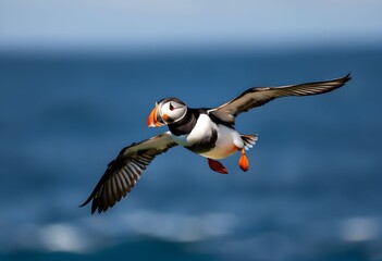 A close up of an Atlantic Puffin