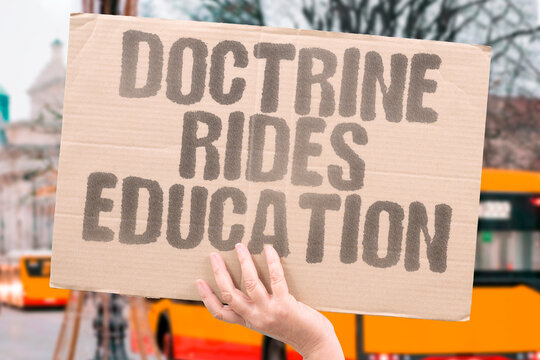 "Doctrine Rides Education" Academic programs and curricula can export a doctrine&rsquo;s assumptions abroad. EDUCATION. CURRICULA. EXPORT. ASSUMPTIONS. DOCTRINE.