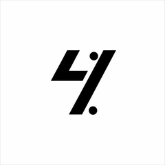 Four percent number logo design with slash mark.