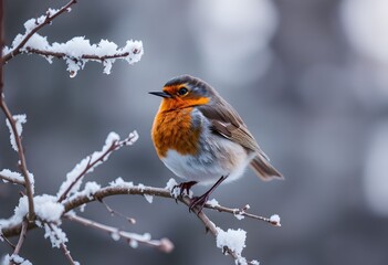 A close up of a Robin