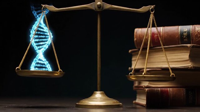 DNA and Law Books Balancing on the Scales of Justice