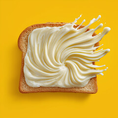 A wave of margarine on a slice of bread