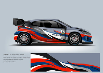 A bold red and black car wrap with sleek aerodynamic shapes designed to convey speed, power, and professional racing aesthetics.