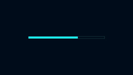 Loading and progress bar animation showing video cutting process in a digital environment