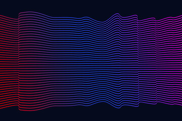 Abstract Blue Purple Linear Gradient Wavy Lines Background