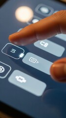 Index finger reaching to select UI option