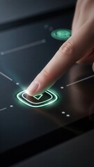 Index finger reaching to activate interface control