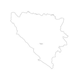 Map of Bosnia and Herzegovina, sign silhouette. World Map Globe. Vector Illustration isolated on white background. Europe continent.