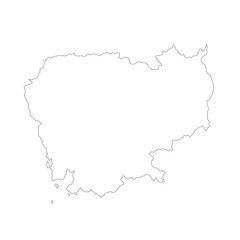 Obraz premium Map of Cambodia, sign silhouette. World Map Globe. Vector Illustration isolated on white background. Asian continent.