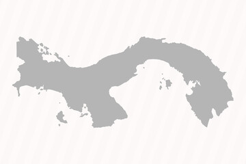 Flat Gray Panama Map Banner Background