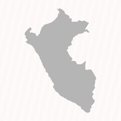 Flat Gray Peru Map Banner Background