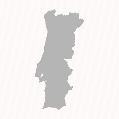 Flat Gray Portugal Map Banner Background