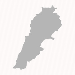 Flat Gray Lebanon Map Banner Background