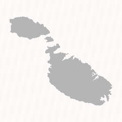 Flat Gray Malta Map Banner Background