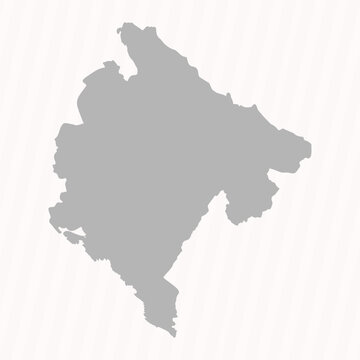 Flat Gray Montenegro Map Banner Background