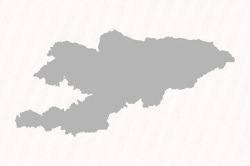Fototapeta premium Flat Gray Kyrgyzstan Map Banner Background
